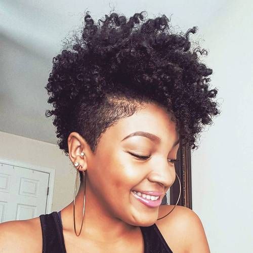 Natural Short Curly Hair Mohawk