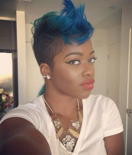 Short Blue Hair Mohawk