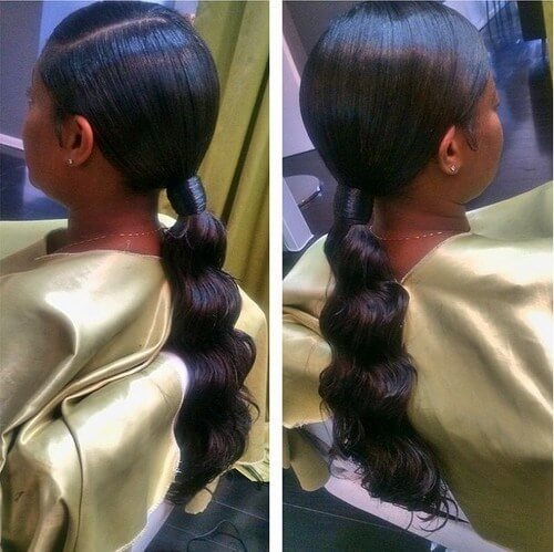 Low Ponytail with Waves