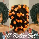 Styling natural black hair with rollers